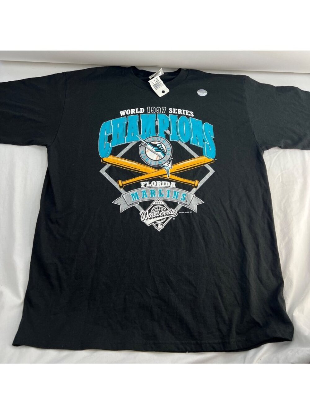 Florida Marlins 1997 World Series Lee Sport T-Shirt XL Black 100% Cotton Nutmeg